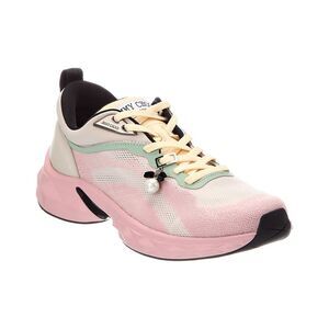 Jimmy Choo Diamond Run F Leather-Trim Sneaker, Grey
